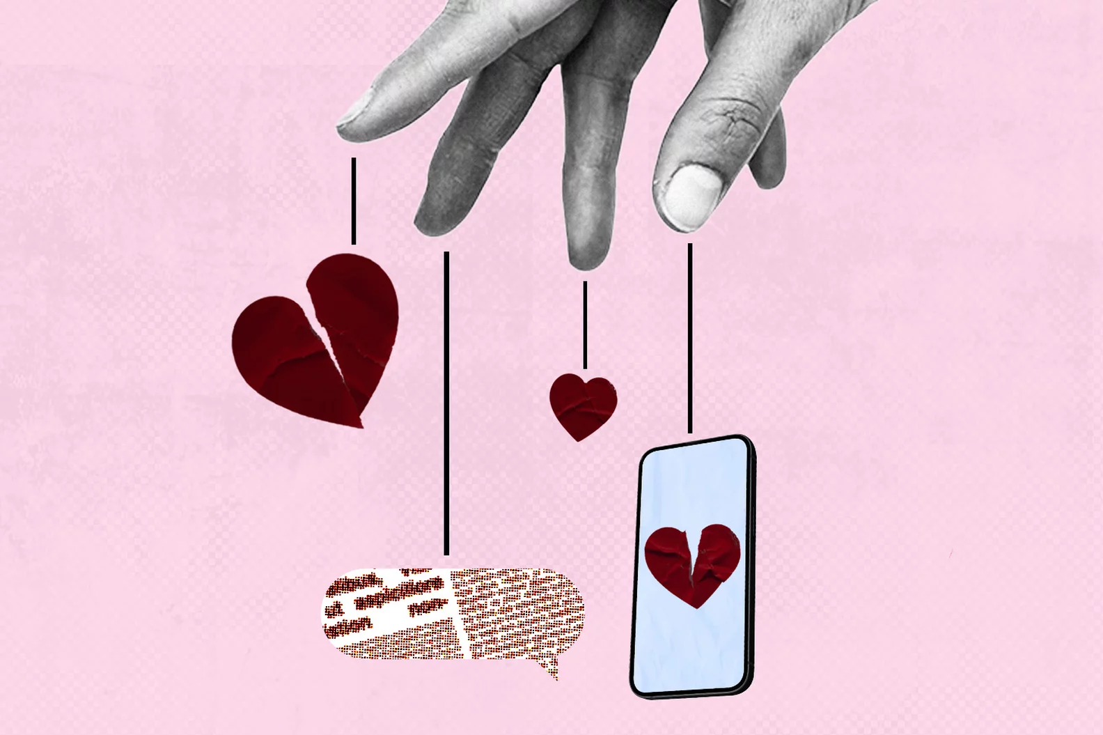 image of a hand letting go of a cell phone 