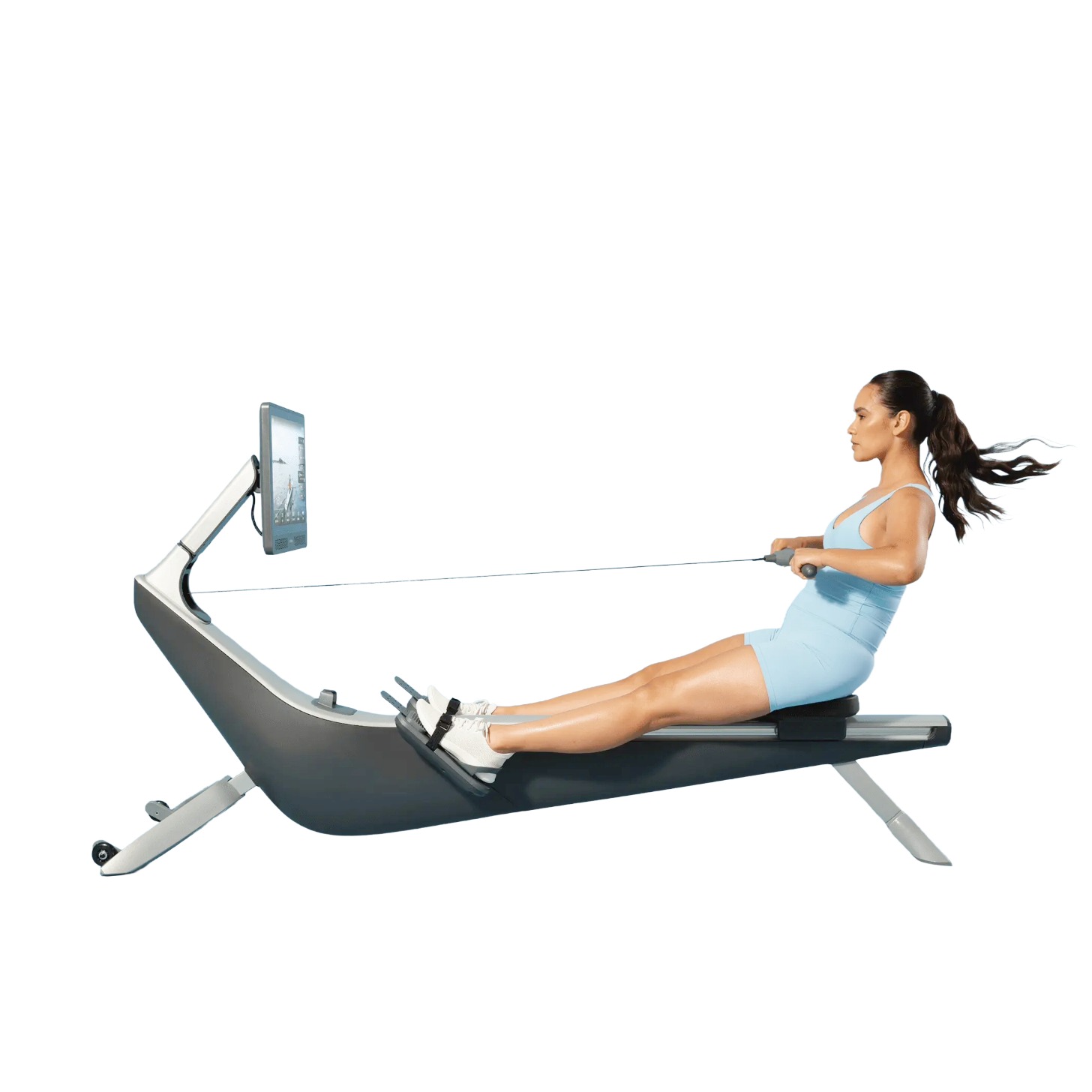 Model rowing on machine.