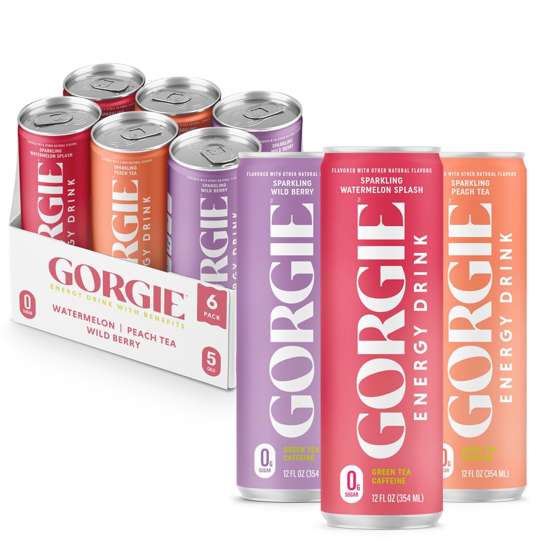 A pack of Gorgie energy drinks. 