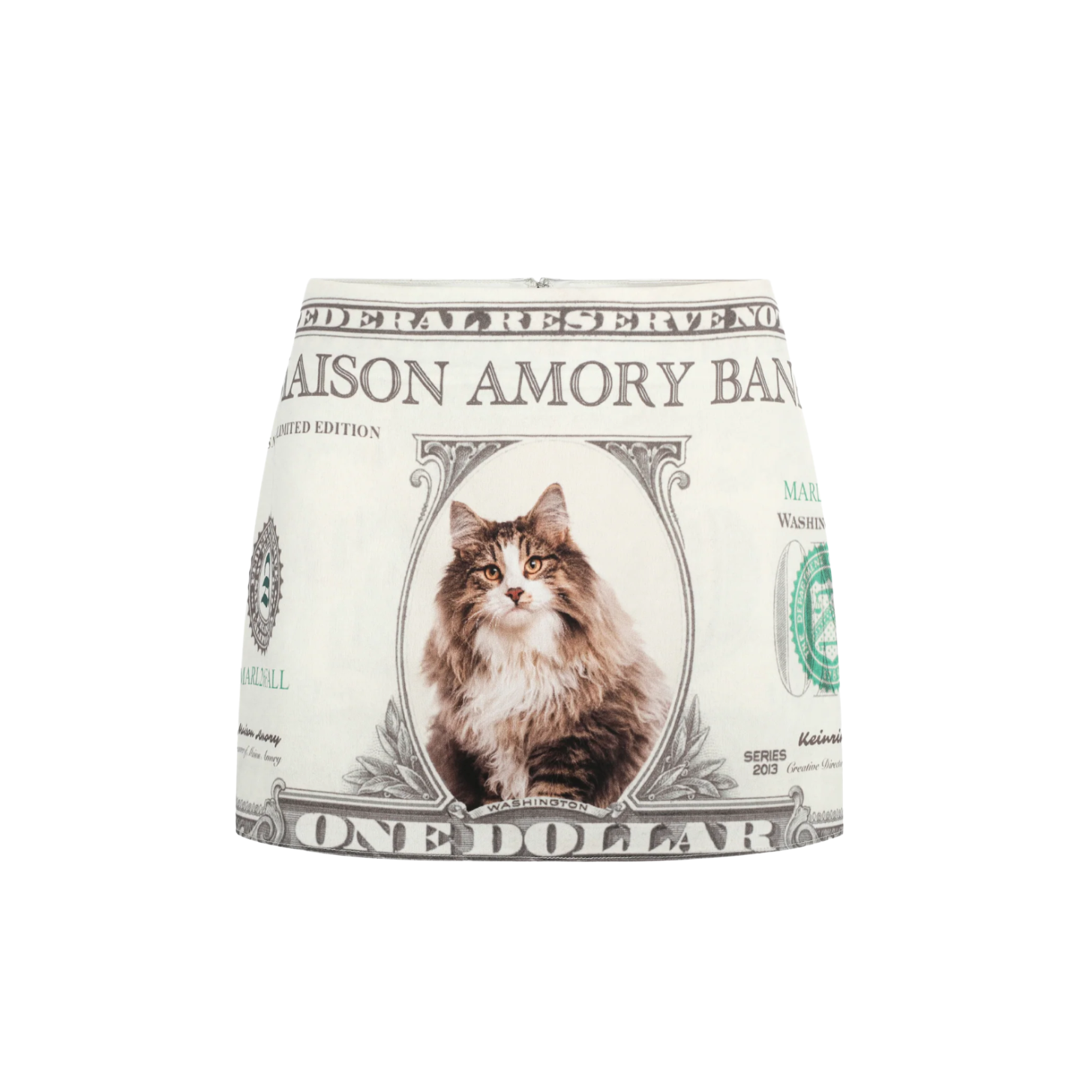 Maison Amory The Bank Note Mini Skirt