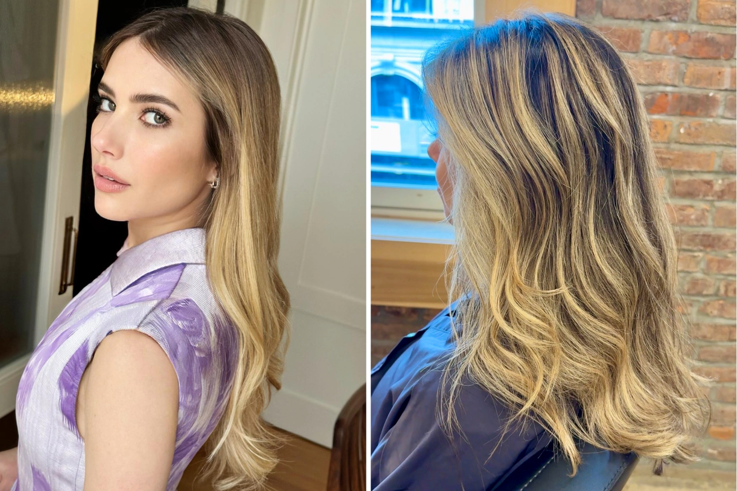 Side-by-Side Photos of Emma Roberts and Shopping Director Sarah Wasilak Blond Hair