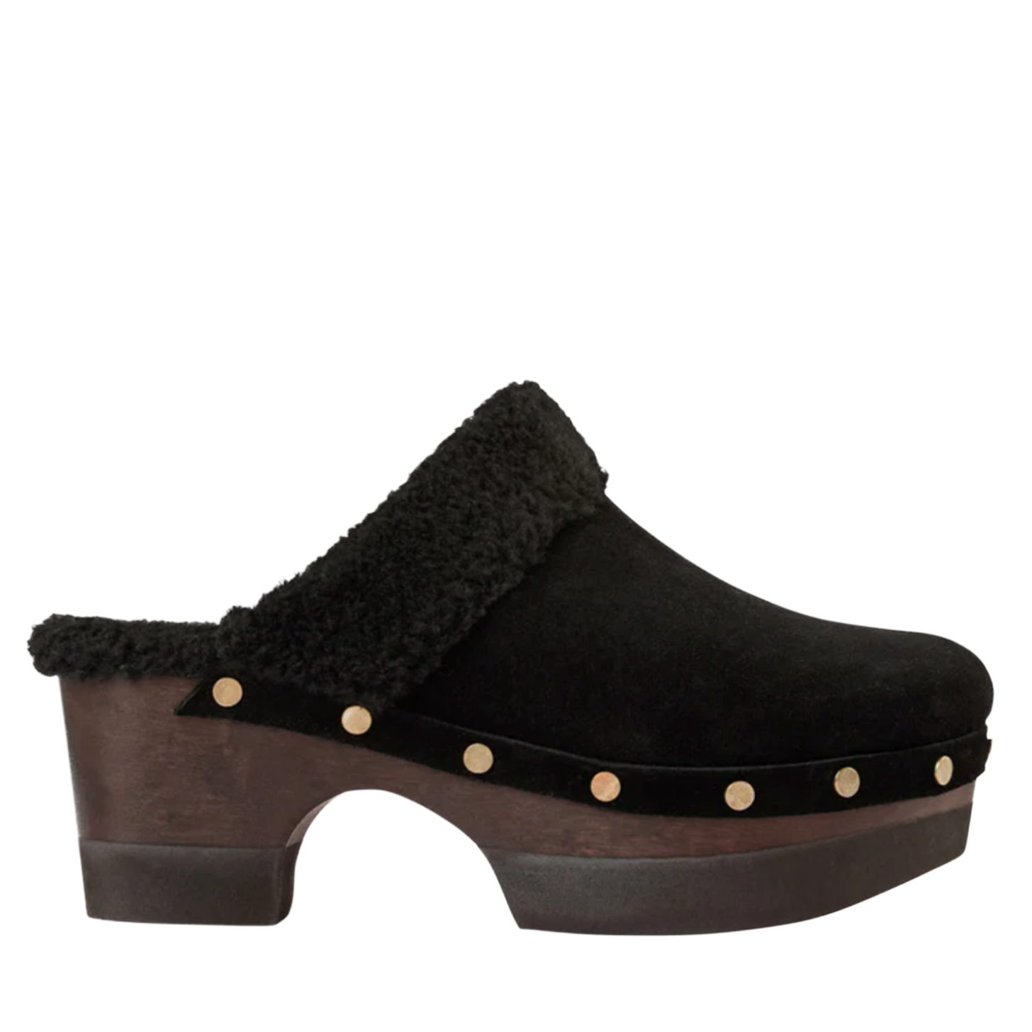 André Assous Black Olivia Suede Clog