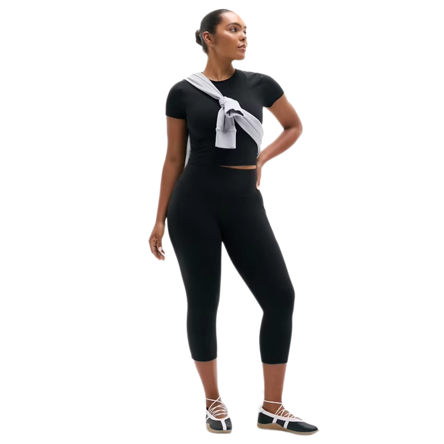 Athleta Salutation Stash High Rise Capri in Black