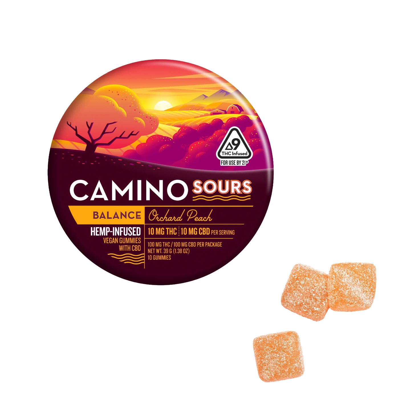 Camino Sours Orchard Peach Balance Gummies