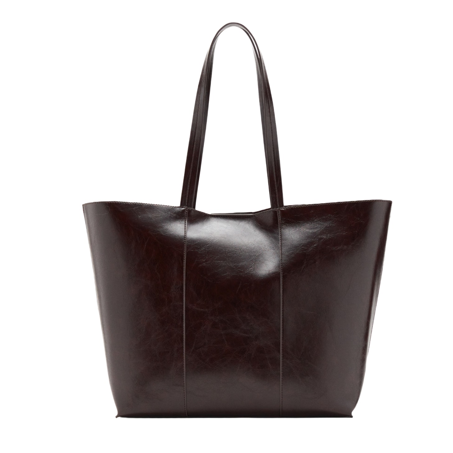 Brown leather tote bag