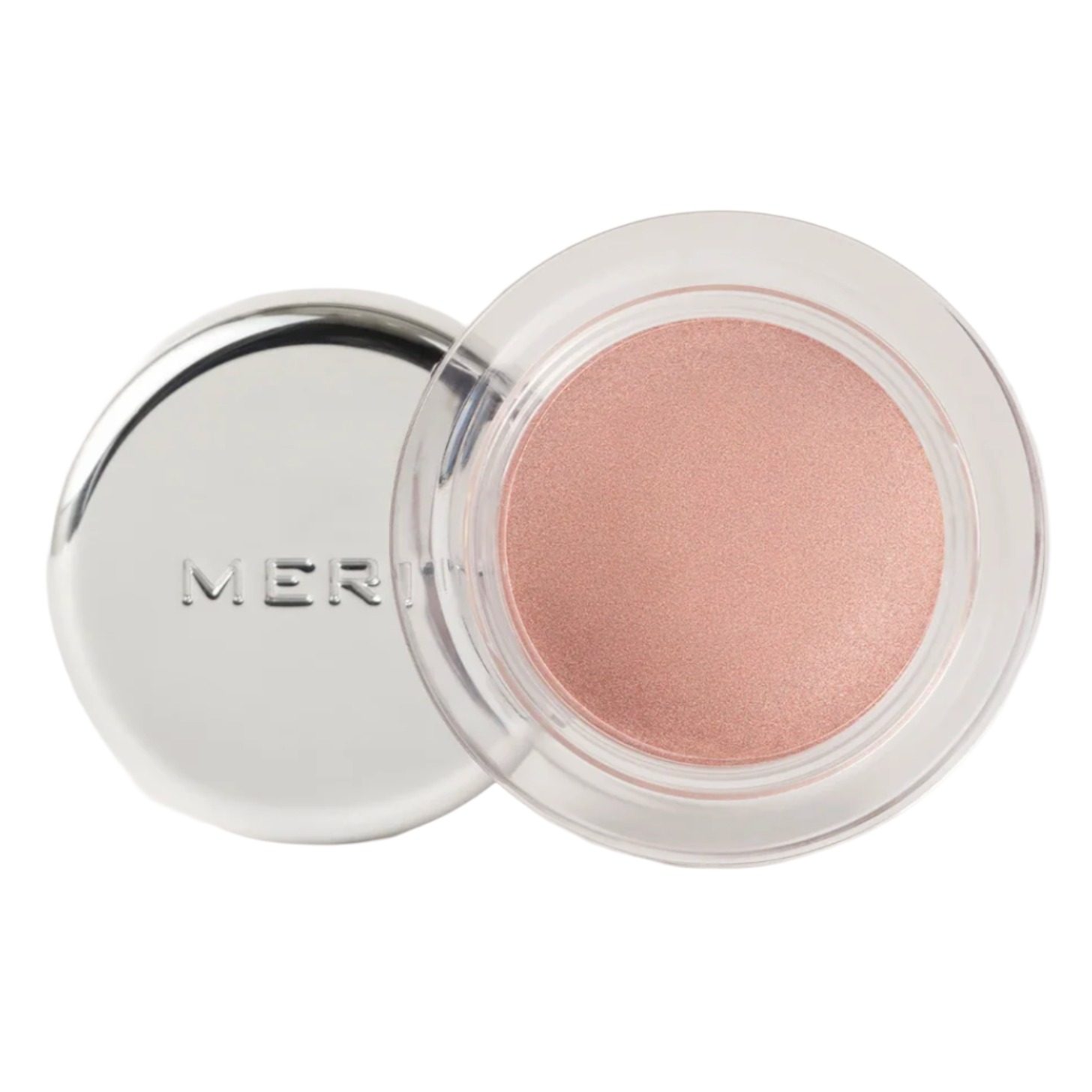 Light pink eyeshadow in circular casing. 