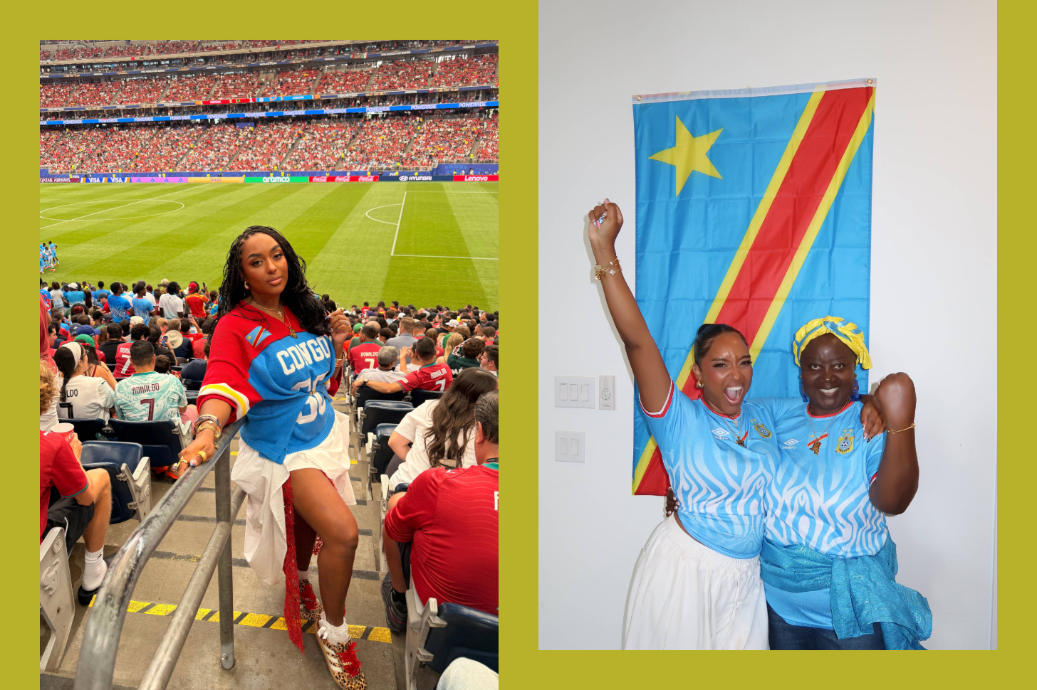 Tanya Marie and family celebrating the World Cup.