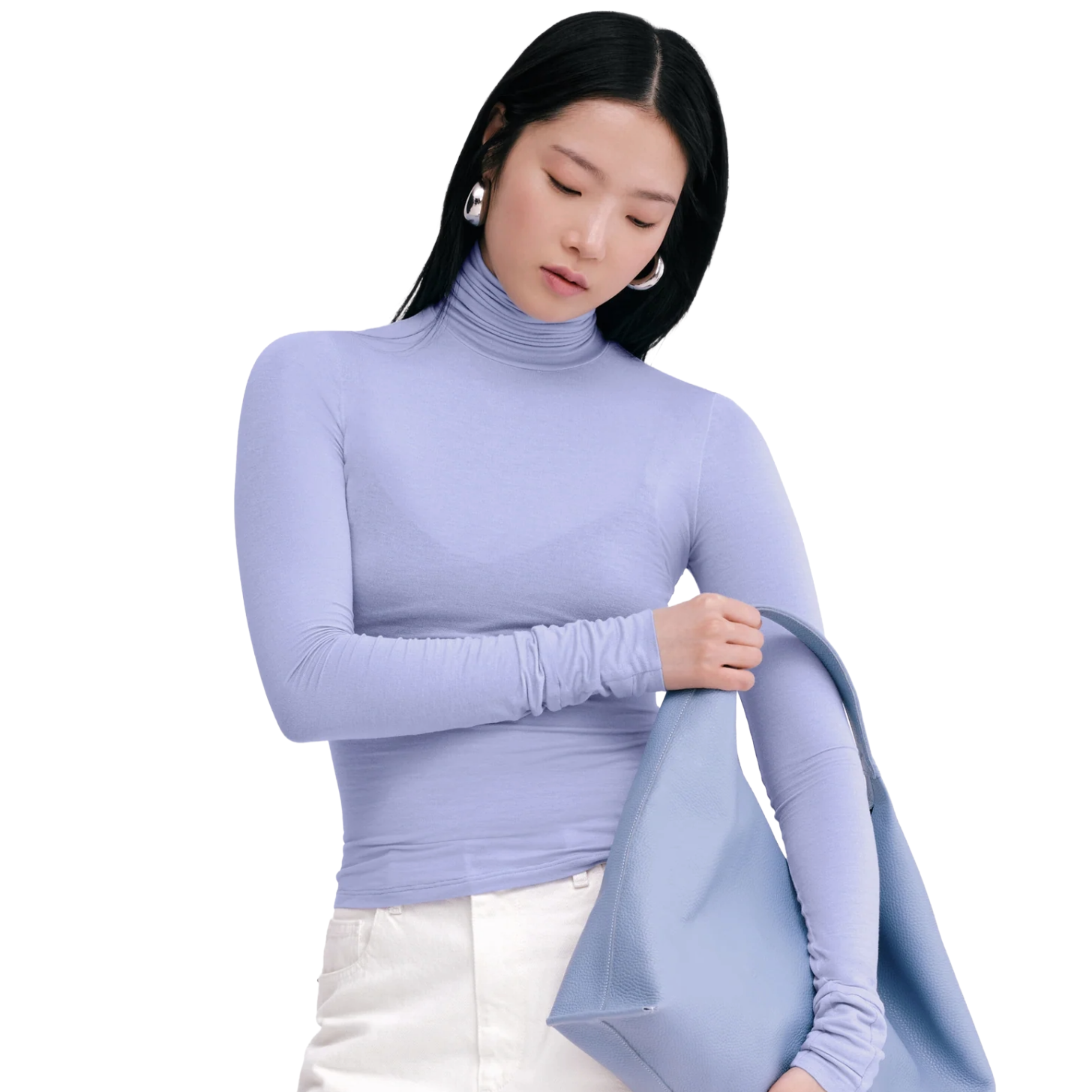 Marcella New York Periwinkle Sheer Turtleneck
