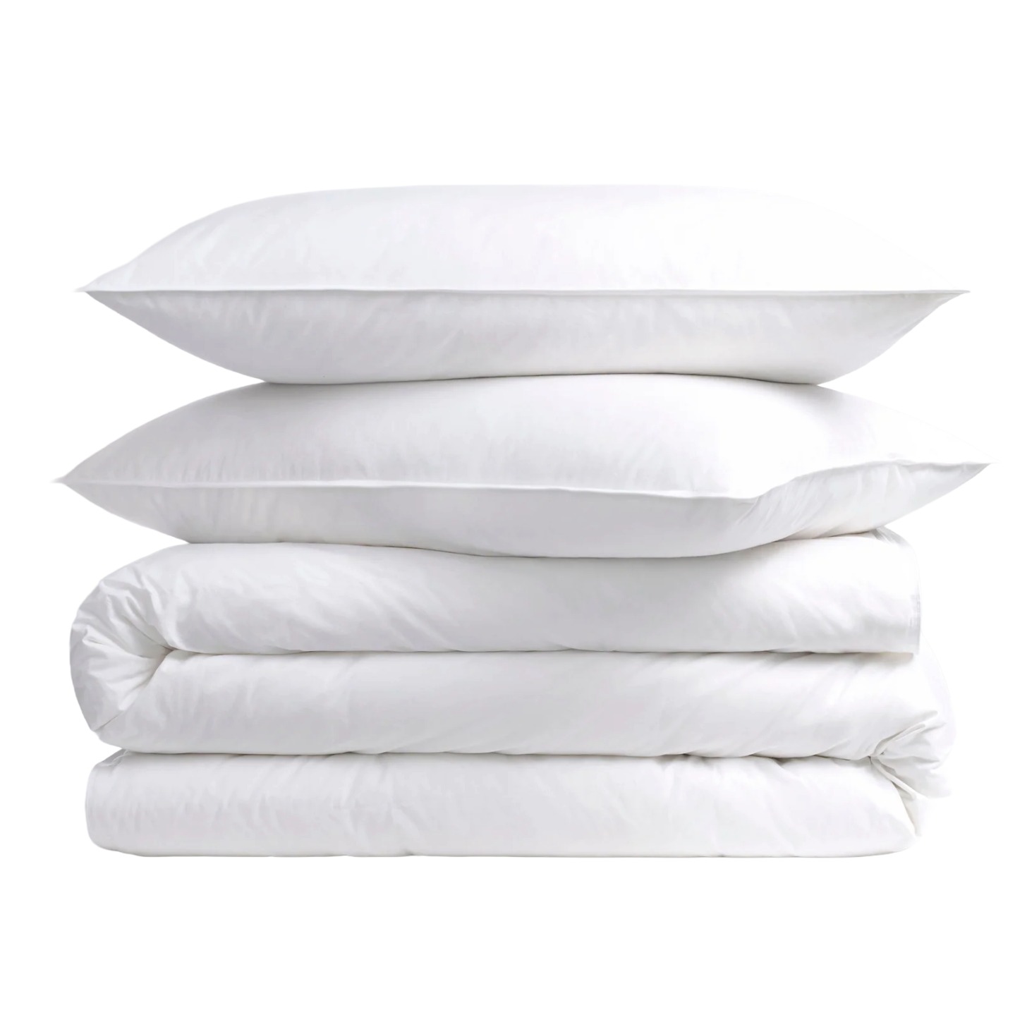 A white sleep bundle. 