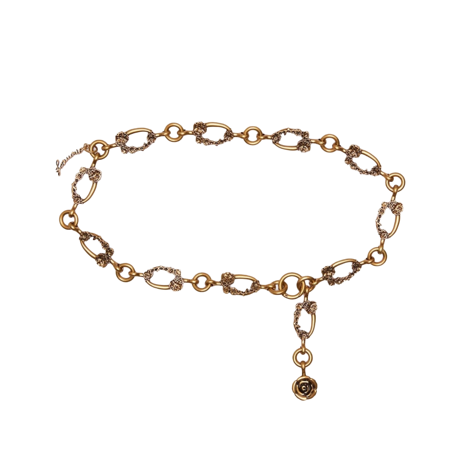 FARM Rio Vintage Gold Flower Metal Chain Belt