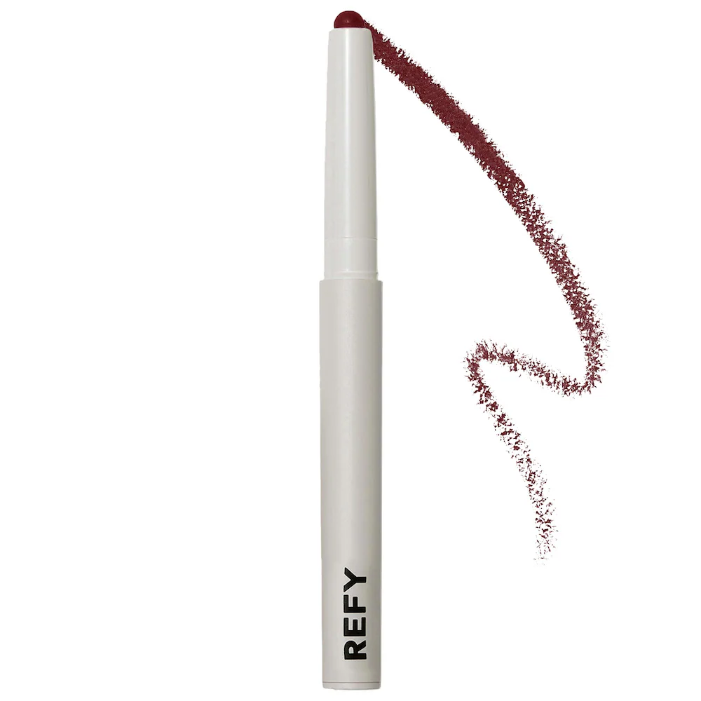 A grey tube with a lip pencil. 