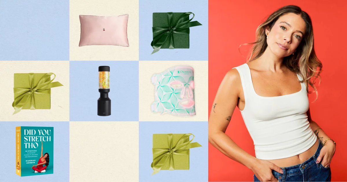 Product shots next to a headshot of shopping director Sarah Wasilak