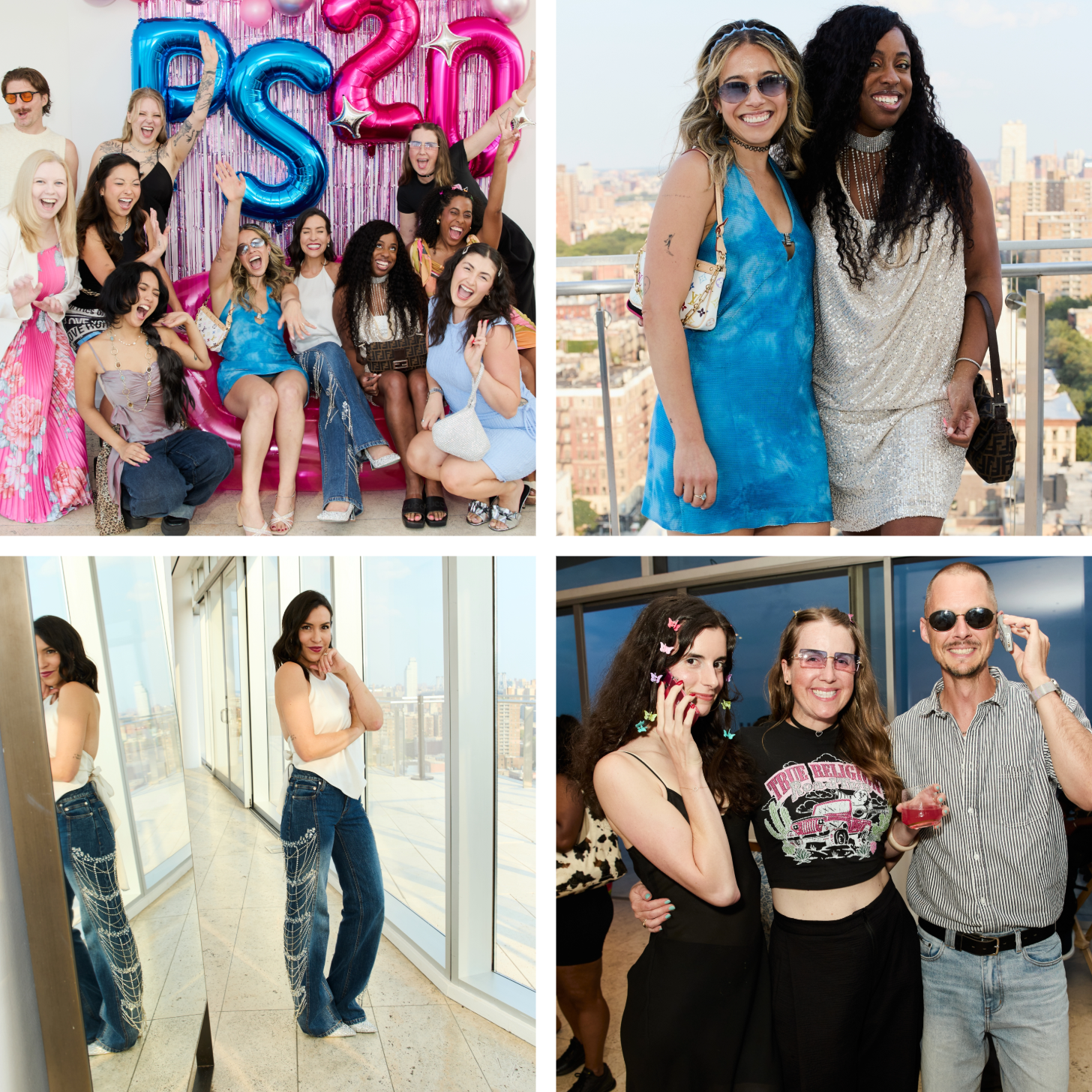 A 4-Up Photo Collage of Popsugar Editors at the Aughts Effect Party