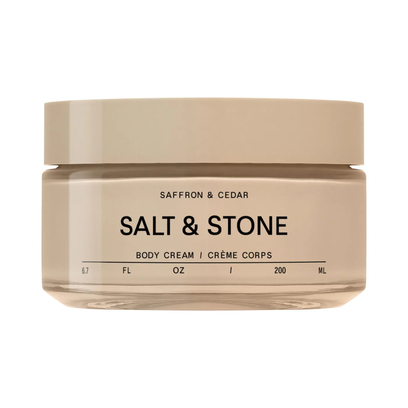 Salt & Stone body cream in cream jar.