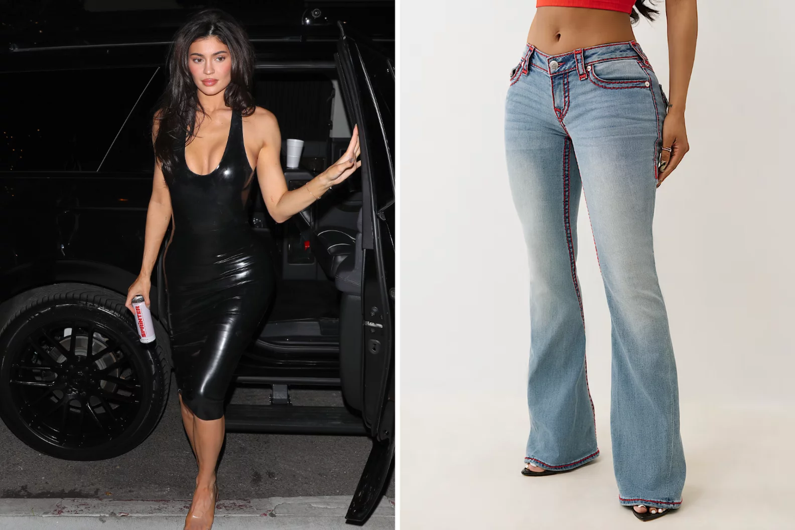 A photo of Kylie Jenner and True Religion Jeans