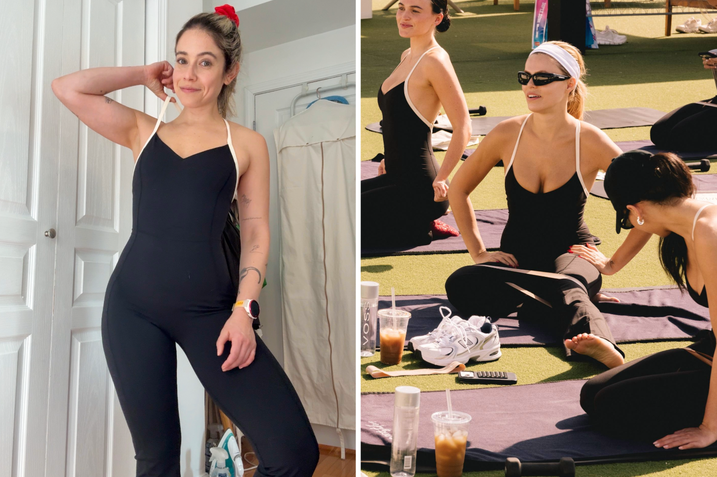 PS Shopping Director Sarah Wasilak and Brooks Nader Wearing a Black Spiritual Gangster Jumpsuit