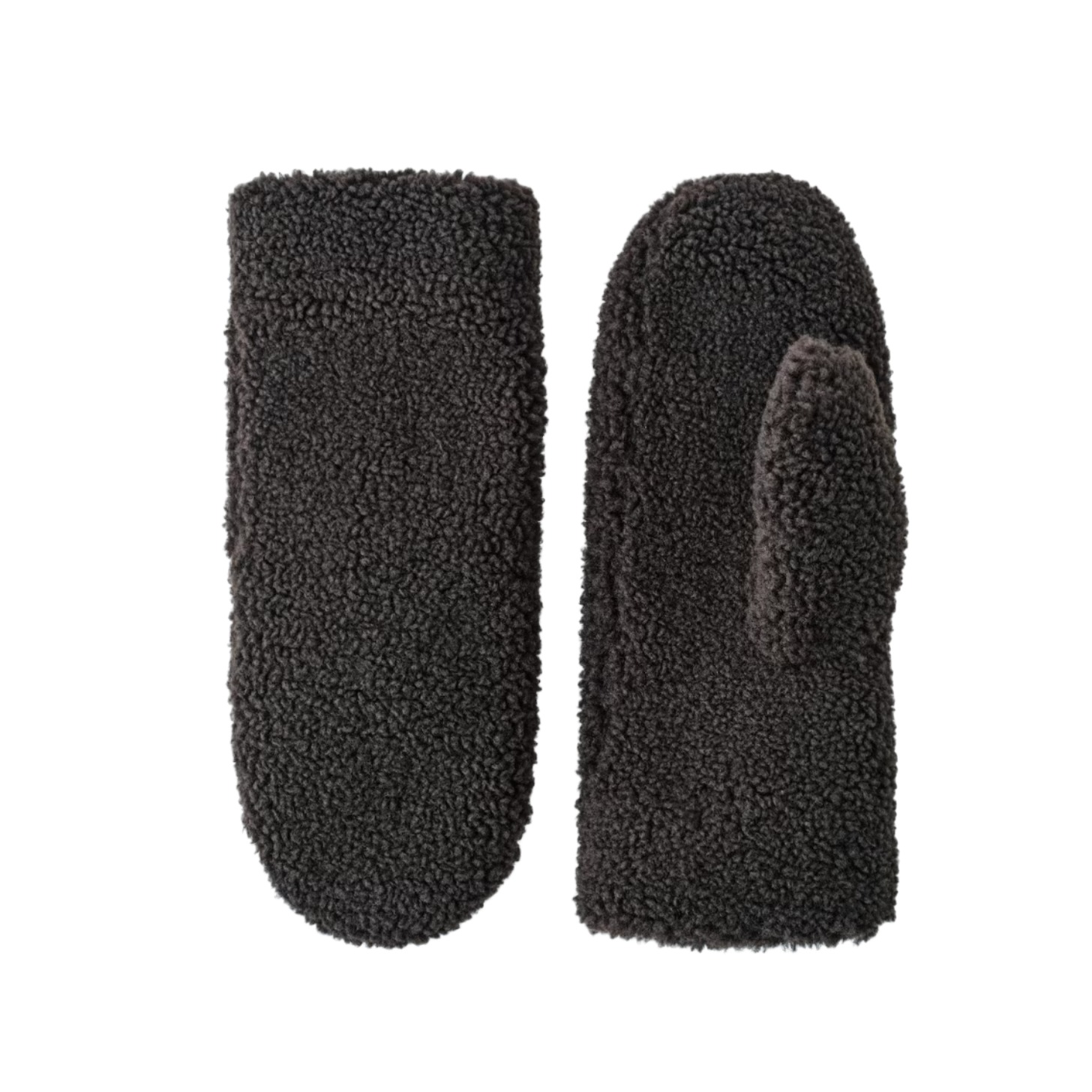 Fuzzy brown mittens.