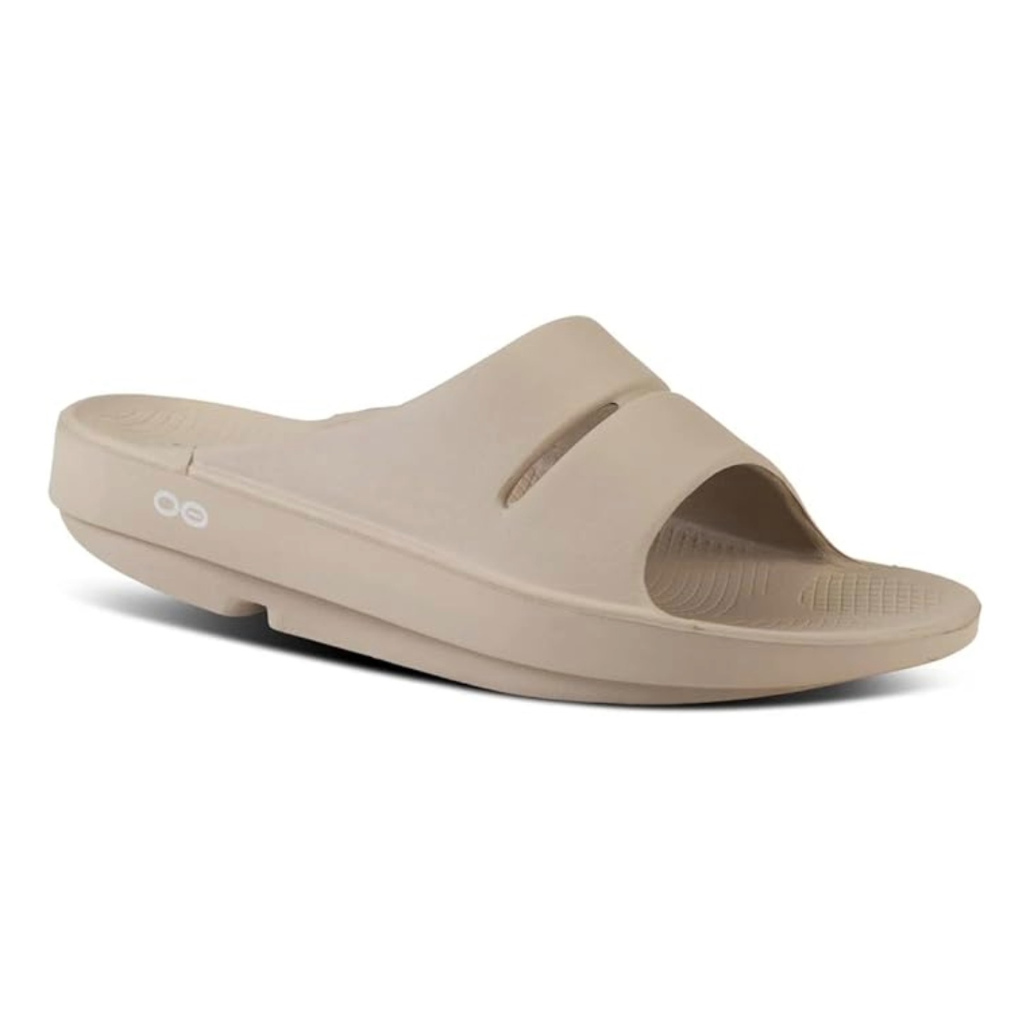 Oofos tan slide sandal