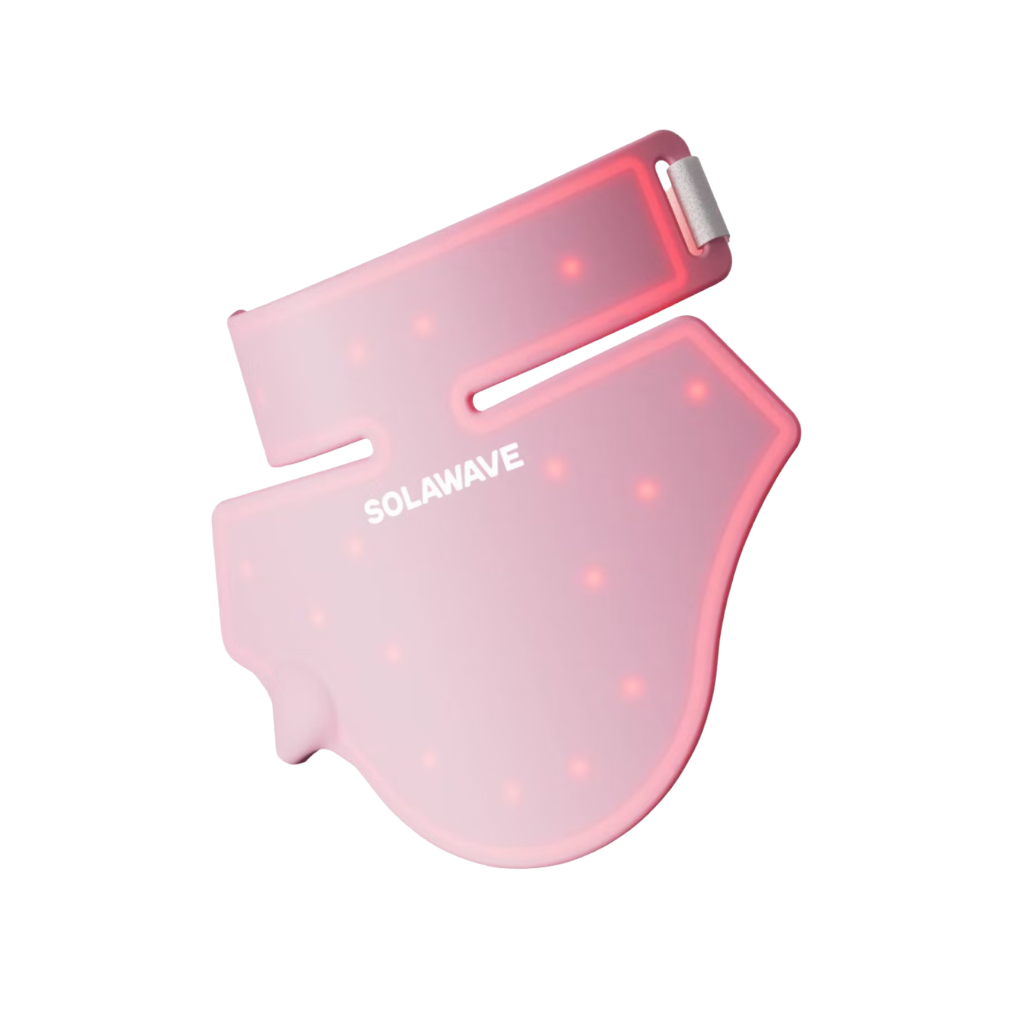 A pink red light face mask.