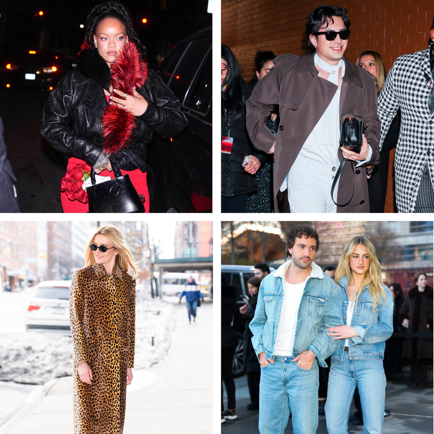 Celebrity Street Style 4-Up of Rihanna, Hudson Williams, Sarah Pidgeon, and Couple Jackson White and Grave Van Patten
