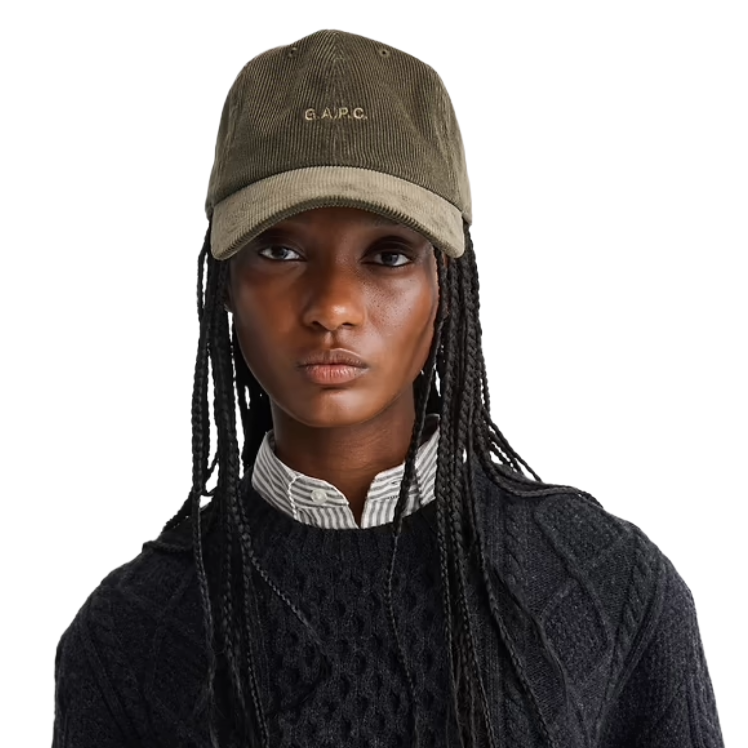 Gap x A.P.C. Green Logo Corduroy Baseball Hat
