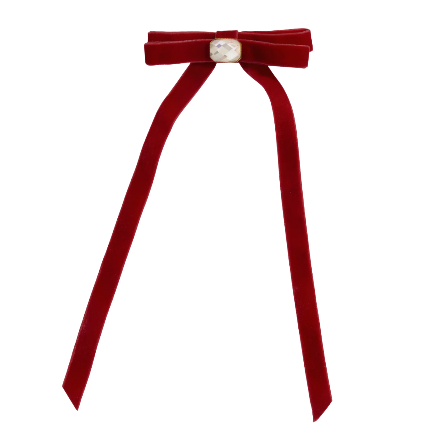 Kitsch Velvet Rhinestone Bow Hair Clip