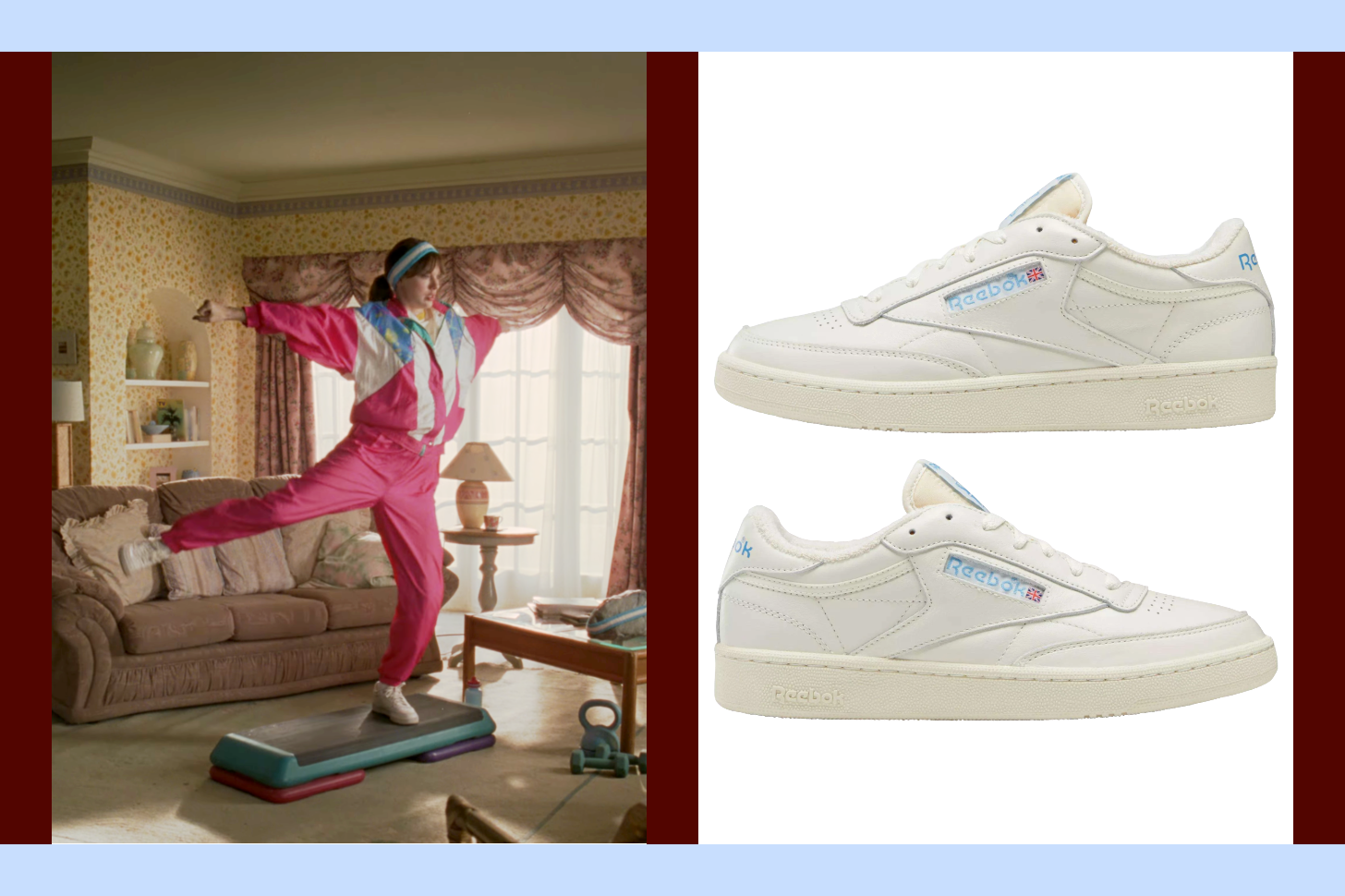 Taylor Swift Wearing Reebok Club C 85 Vintage Shoes Next to a Product Photo