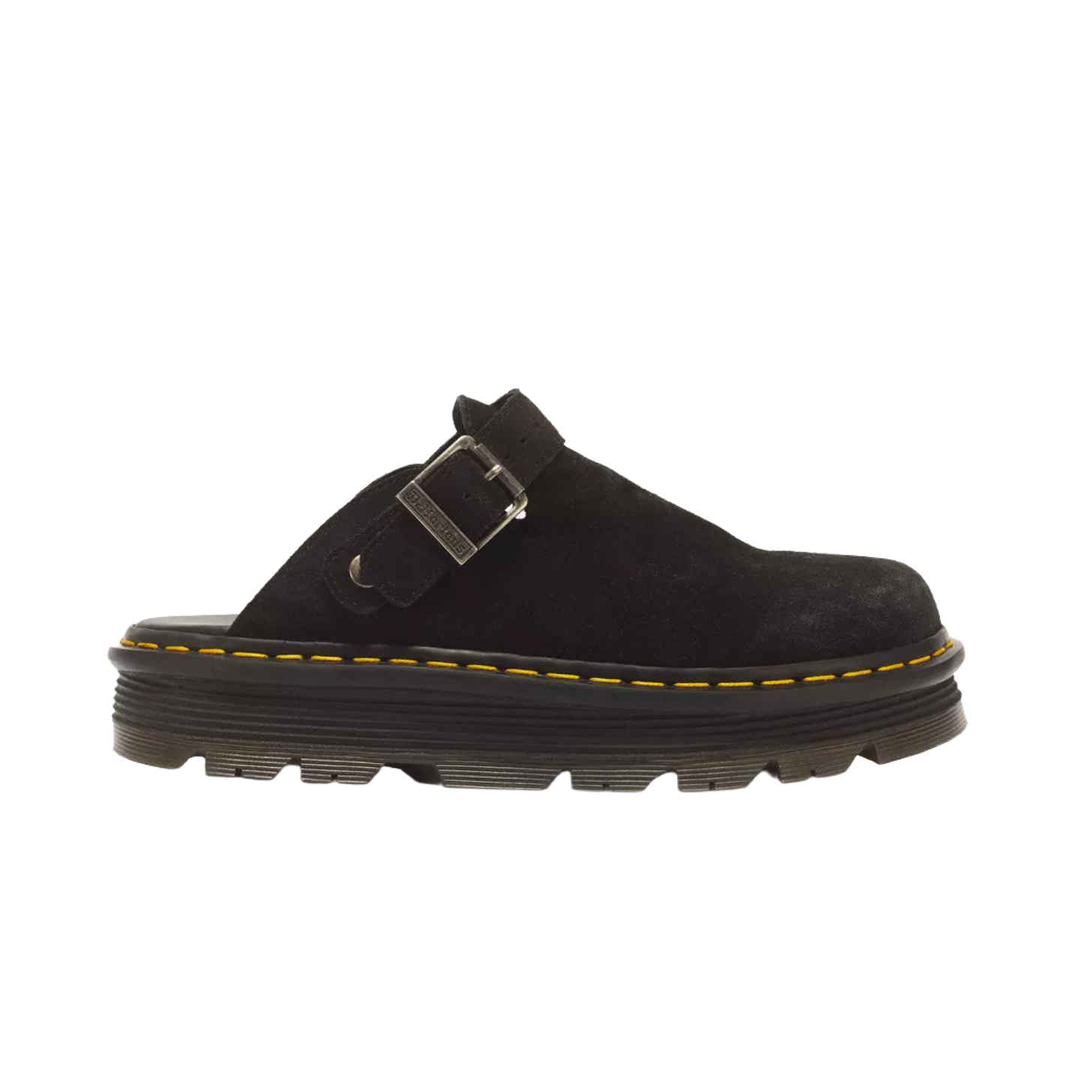 Dr. Martens Zebzag Suede Slingback Platform Mules in Black