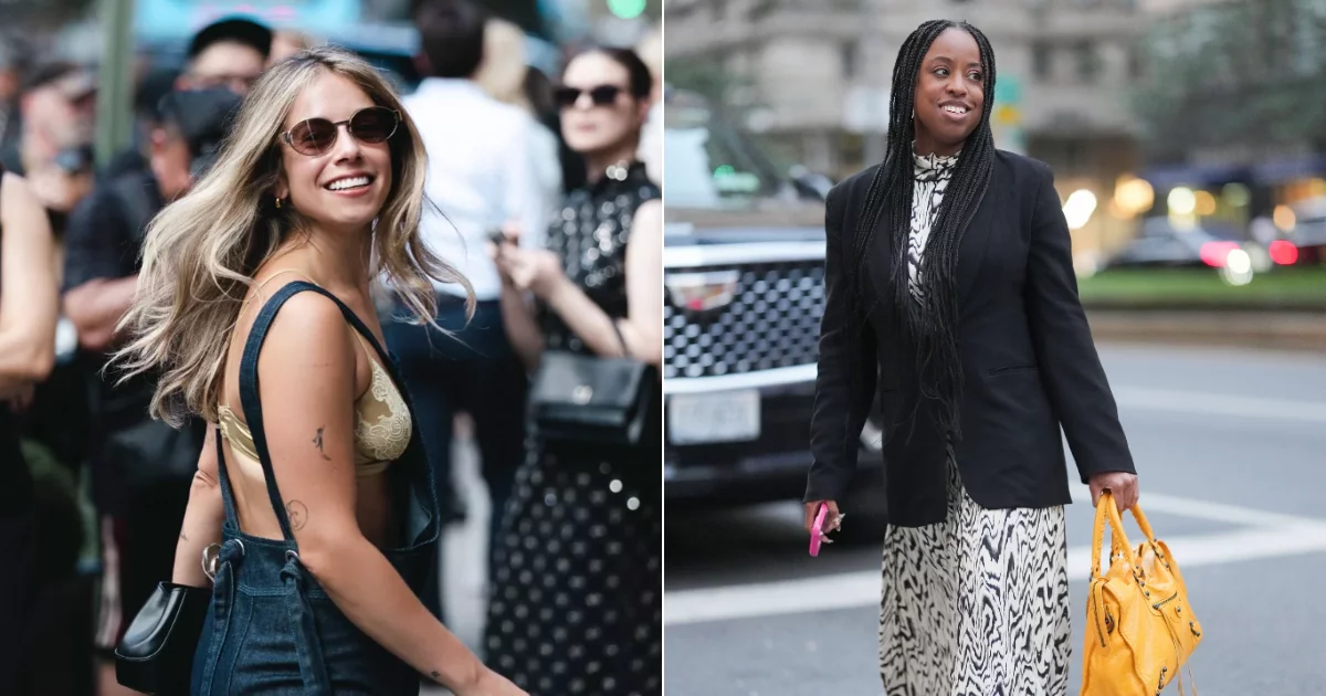 A 2-Up Photo of Sarah Wasilak and Jessica Andrews at New York Fashion Week