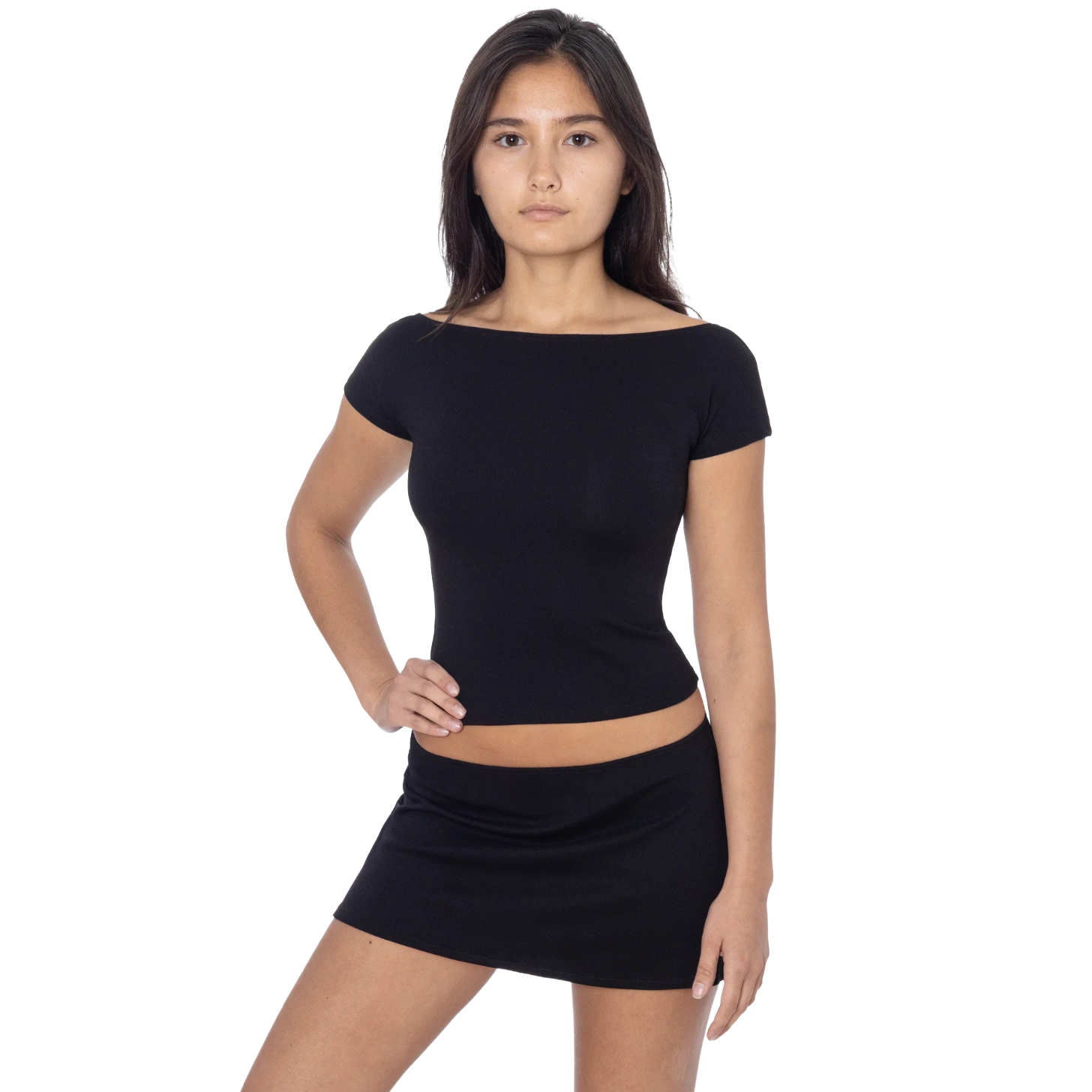 Los Angeles Apparel Ponte Mini Skirt in Black