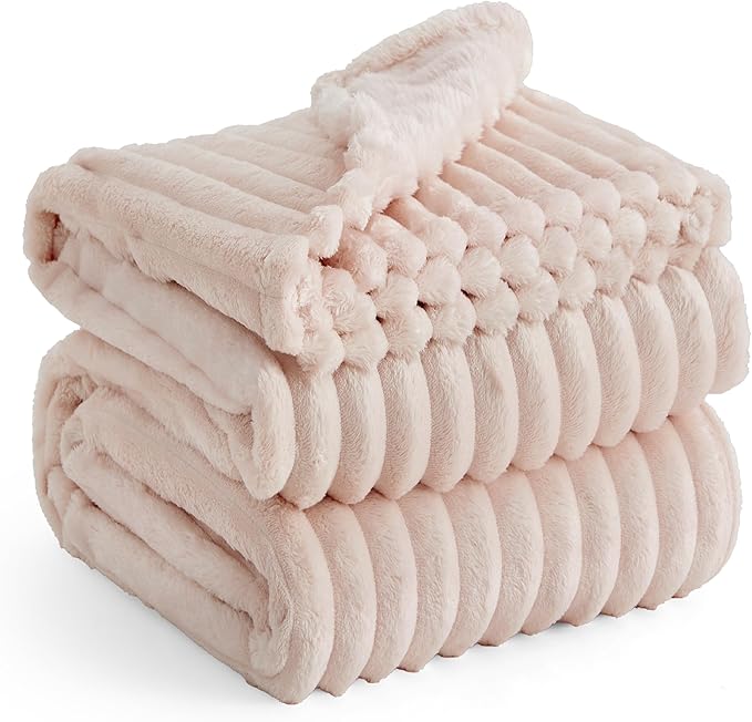 Bedsure beige knit blanket