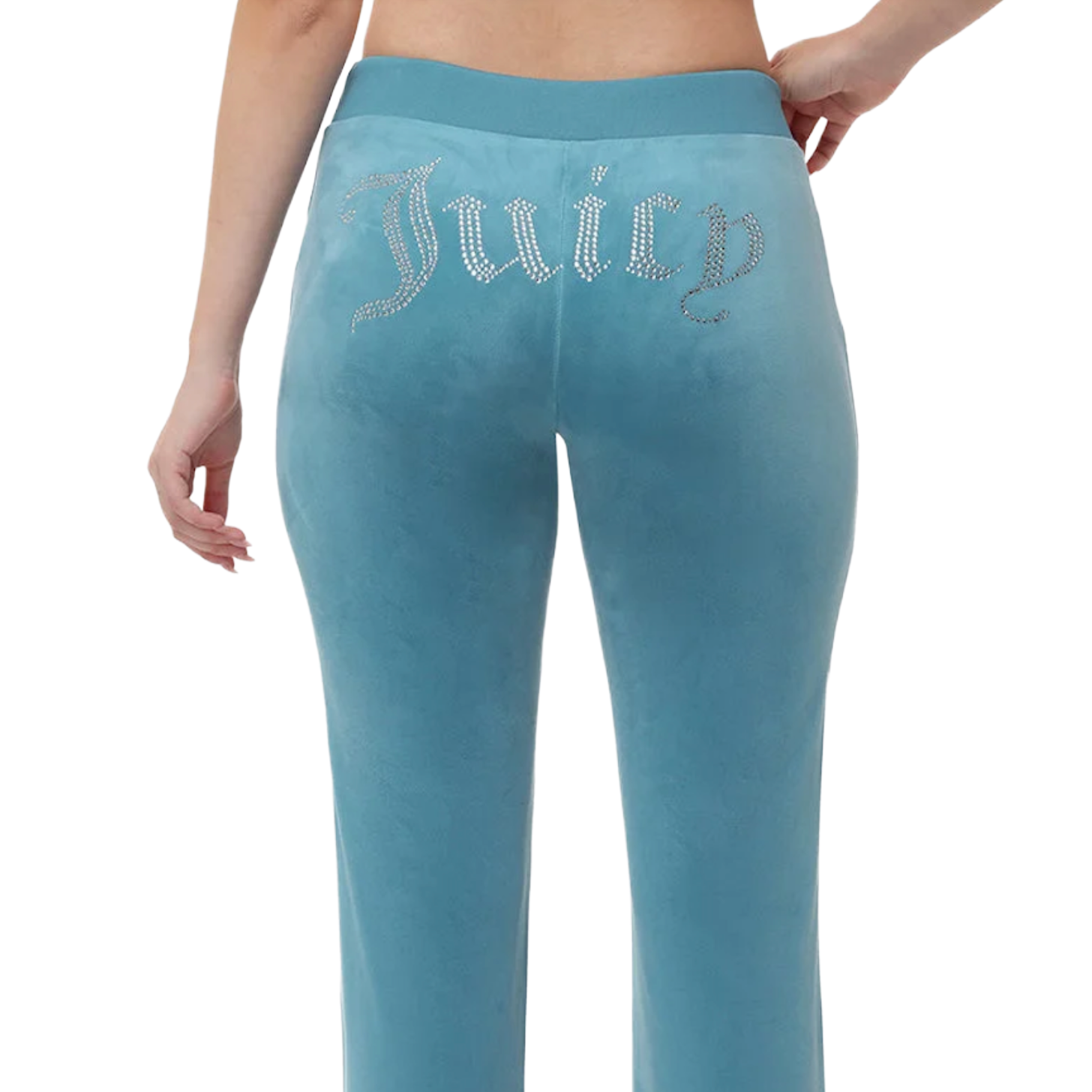 Juicy Couture OG Big Bling Velour Track Pants in Blue
