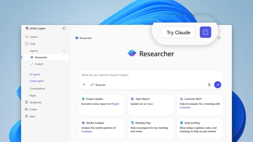 'Try Claude' Lands Inside Microsoft 365 Copilot