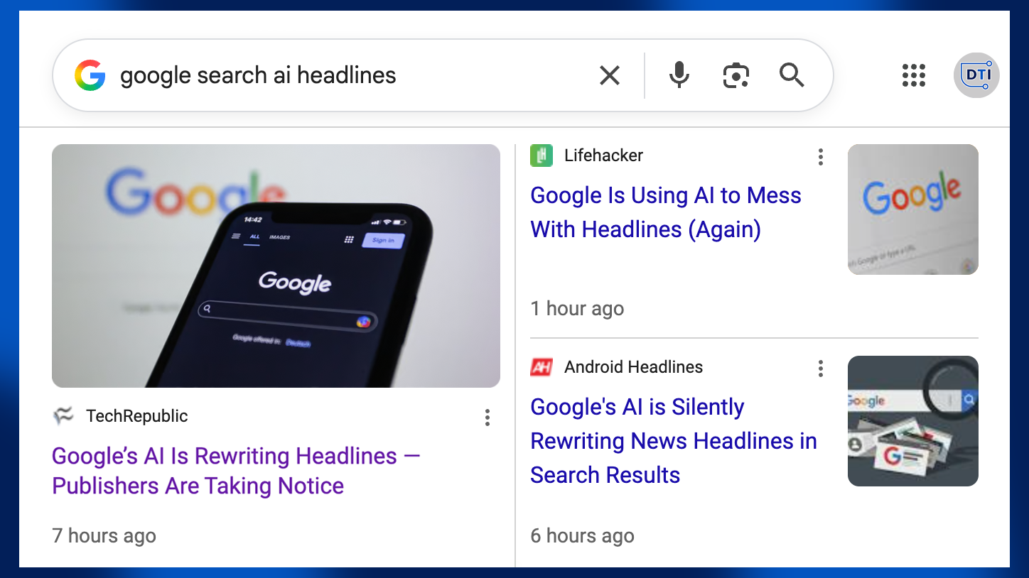 Google Mulls AI-Made Search Headlines