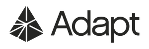 Adapt logo with a geometric pyramid icon beside the company name in black text.
