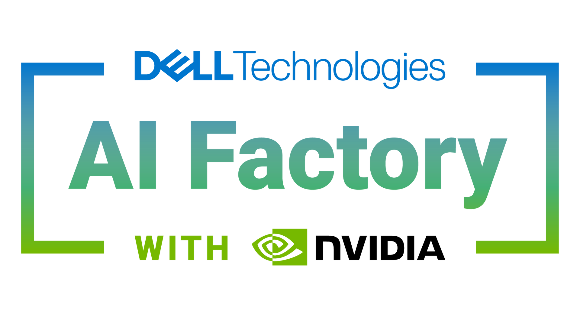 Dell Technologies AI Factory with NVIDIA logo lockup on a transparent background.