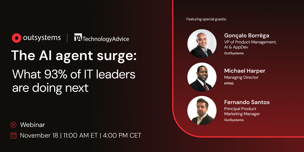 The AI agent surge: What 93% of IT leaders are doing next webinar on Nov. 18 at 11 a.m. ET The AI agent surge: What 93% of IT leaders are doing next webinar on Nov. 18 at 11 a.m. ET
