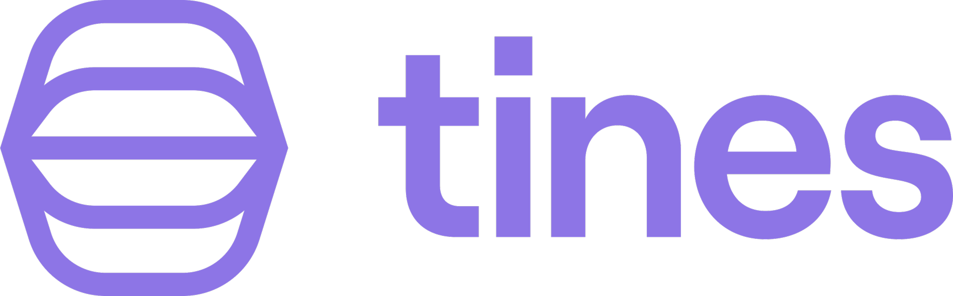 Purple Tines logo featuring a rounded, striped emblem beside the company's lowercase wordmark.