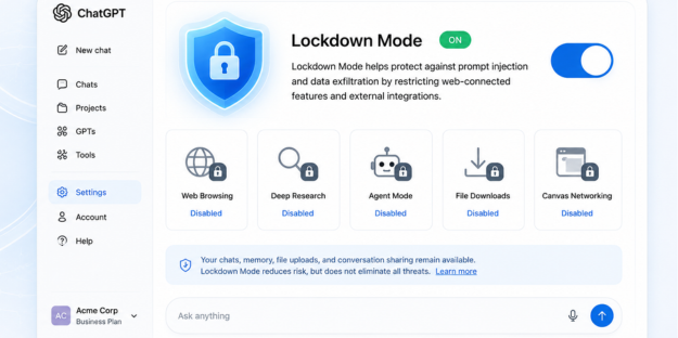 ChatGPT Lockdown Mode Reaches More Business Users