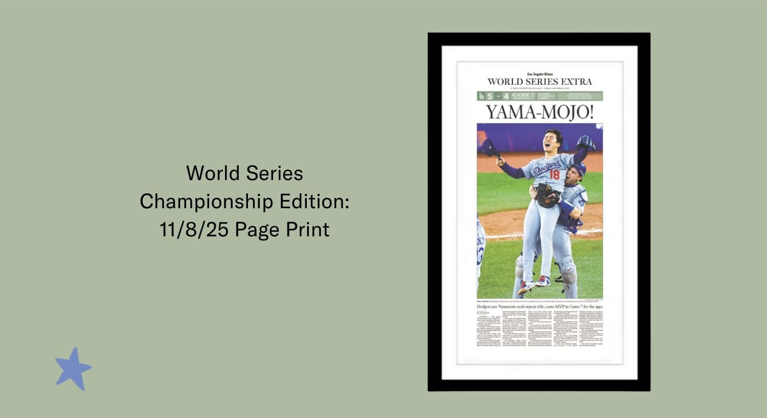 World Series Championship Edition: 11/8/25 Page Print World Series Championship Edition: 11/8/25 Page Print