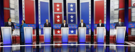 LOS ANGELES, CA - MAY 5, 2026: Gubernatorial candidates during a debate at East LA College on May 5