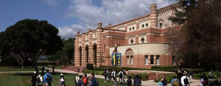 UCLA students walk at the Westwood campus. UCLA students walk at the Westwood campus.