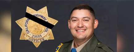 Miguel Cano, in a CHP uniform, smiles for a portrait. Miguel Cano, in a CHP uniform, smiles for a portrait.