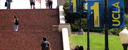 Students on the UCLA campus Sept. 10. Students on the UCLA campus Sept. 10.