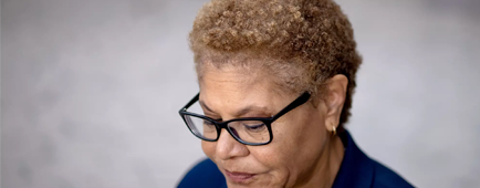 Mayor Karen Bass holds a news conference at The Metropolitan Water District on Nov. 24, 2025. Mayor Karen Bass holds a news conference at The Metropolitan Water District on Nov. 24, 2025.