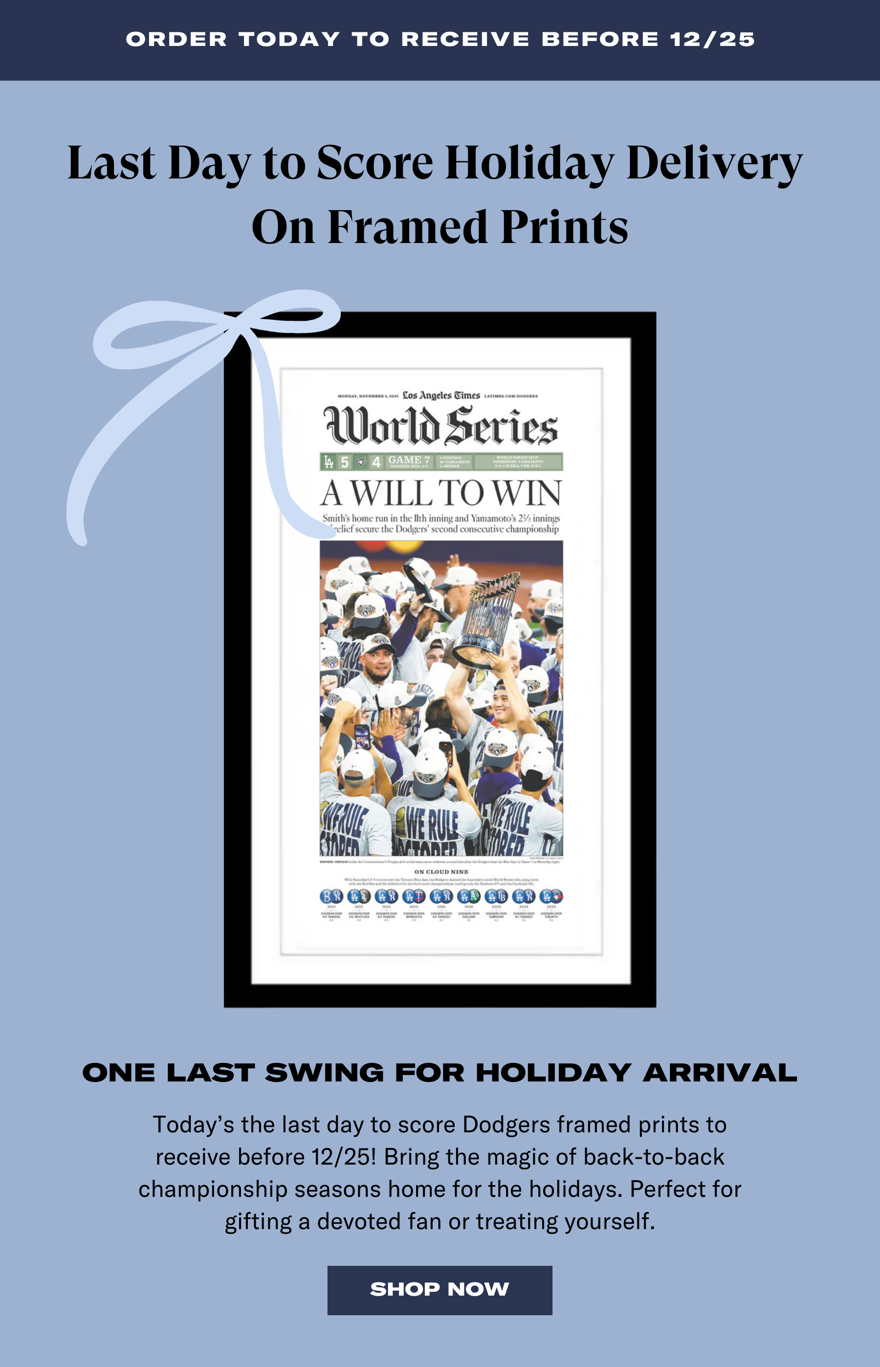 ORDER TODAY TO RECEIVE BEFORE 12/25 ORDER TODAY TO RECEIVE BEFORE 12/25