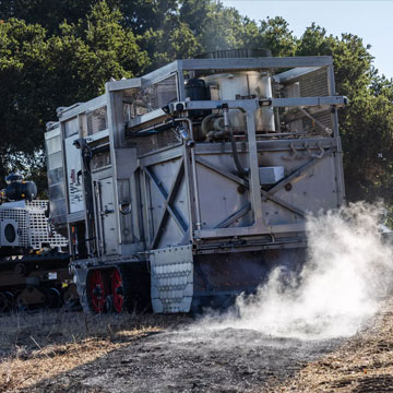 The BurnBot RX, a remote-controlled, prescribed-burn system that creates precise burns, in Thousand Oaks