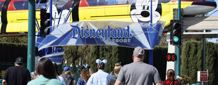 Disneyland guests entering the park