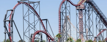 The X2 roller coaster at Six Flags Magic Mountain The X2 roller coaster at Six Flags Magic Mountain
