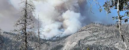 Smoke rises from mountains. Smoke rises from mountains.